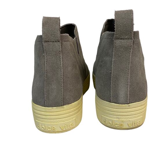 Dolce Vita Tasha Gray Leather Slip On High Top Sneaker Bootie Size 8.5 - Picture 5 of 10